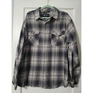 Carhartt Men's Size 2XL Rugged Flex Relaxed Fit Midweight Flannel Plaid Shirt